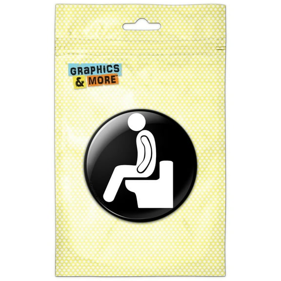 Poop Pooping Toilet Pinback Button Pin Badge