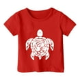 thumbnail image 3 of Hiijoy Little Girls Graphic T Shirt Turtle Print Short Sleeved Crew Neck Tee Shirt Top, 3 of 3