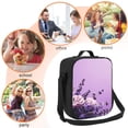 thumbnail image 5 of Honeii Lavender Roses Arrangement Print Insulated Lunch Bag, Reusable Lunch Box for Adult, Leakproof Cooler Bag for Work Office Travel Picnic, 5 of 7
