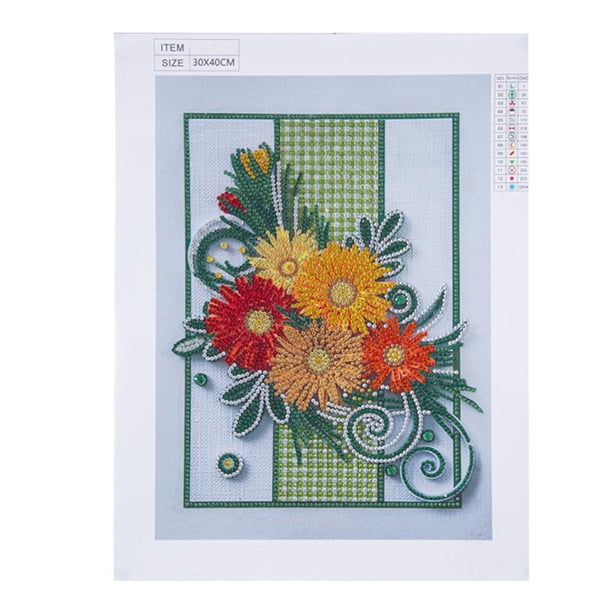 Flower DIY 5D Embroidery Pictures Arts Craft DIY Crystal Needlework by Numbers Rhinestone for Home Wall Decor 30X40CM Flor amarilla Gloria DIY Diamond Pintura