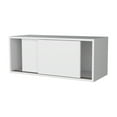 thumbnail image 2 of Office Floating Cabinet With White Sliding Door - Wall Mounted Space Utilization Element & Particle Board 31.9''w X 13''d 13''h Cabinet, Design, 2 of 4
