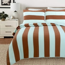 Cozy Line Home Fashions Cozy Line Joslyn Stripe Reversible Cotton Quilt Bedding Set Queen