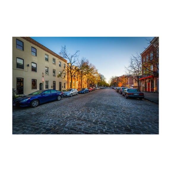 Cobblestone Bond Street - Baltimore Maryland Photography Unframed Wall Art Print 5 x 7 inches