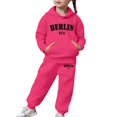 thumbnail image 7 of KHONTS Girls Letter Printed Hooded Sweatshirts and Sweatpants Pullovers Outfits, 2 Piece, Sizes 2-13 Years, 7 of 7