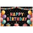 thumbnail image 2 of Decorative Banner Happy Birthday Colorful Design Birthday Banner Balloon Decoration Star Confetti for Birthday Party Kids Celebration Event, 2 of 8