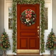 thumbnail image 6 of 15.74 Inch Elegant Christmas Wreath with Reindeer Decor, Red Ornaments & Bow - Front Door & Indoor/Outdoor Year - Round Holiday Decor, 6 of 7