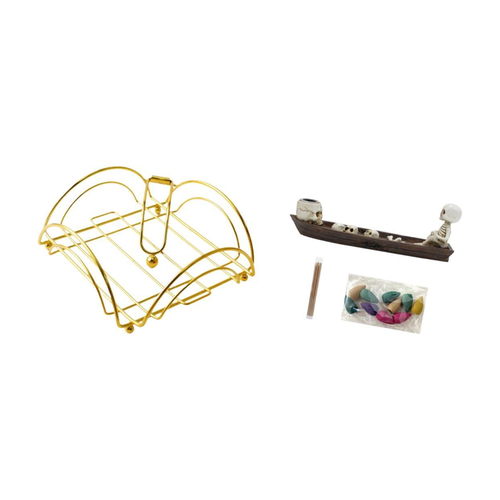 Napkin Holder Skull Ship Incense Burner Iron Resin Multipurpose Storage for Home Bar Halloween Party