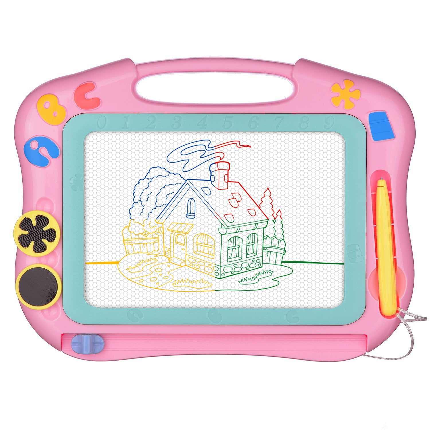 Fresion Magnetic Drawing Board Doodle Board，Travel Size Colorful and Creativity Sketching Pad with one Writing Tablet for 3 Year Old Kids Gifts 