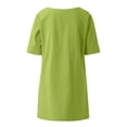 thumbnail image 4 of Women Casual Solid Irregular V Neck Short Sleeve Pockets Top Blouse Wide Stripe Shirt Short Sleeve Athletic Shirt Long Sleeve Cheer Shirt Women's Summer Shirts Small Long Sleeve Shirt Polyester Long, 4 of 4