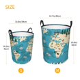 thumbnail image 3 of Lsque World Map With Animal Pattern Laundry Hamper Basket, Tall Woven Rope Hamper Basket for Clothes, Lightweight Storage Basket, Collapsible Waterproof-Small, 3 of 6