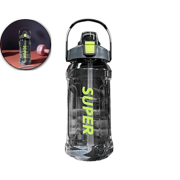 Large Water Bottle, Plastic Water Bottle, Sports Bottle for Gym, Camping, Wide Mouth, Shatter-Proof, Leakproof