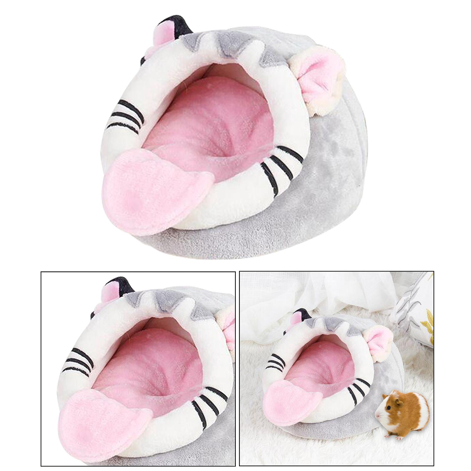 Warm Small Pet Animals Bed Dutch Hamster Hedgehog Rat Chinchilla Guinea Habitat Mini House - Pink S