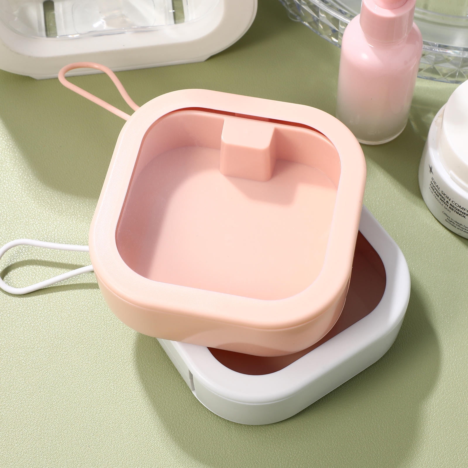 FOMIYES 2-Pack Portable Small Storage Containers with Lids Multifunctional Desktop Organizers for Home and Office