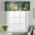 thumbnail image 4 of Retro Candles Window Valance for Kitchen, Flowers Green Leaf Watercolors Spring Plant Rod Pocket Short Curtain for Small Windows, Light Filtering Decorative Valance, 54 x 18 Inch, 4 of 9
