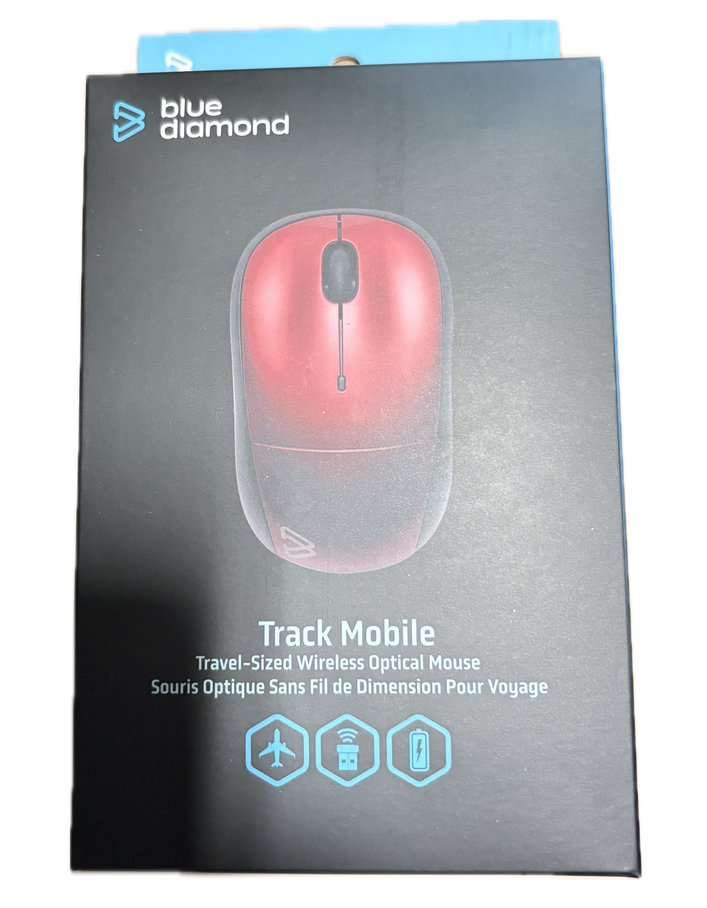 Souris sans fil mobile Track Mobile-Travel, capteur optique de 1200 DPI, ambidextre - rouge