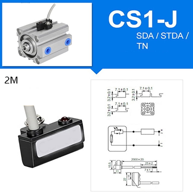 Bgsha Air Pneumatic Cylinder Magnetic Reed Switch Sensor CS1-S G U CS1-M-S25 D-M9N