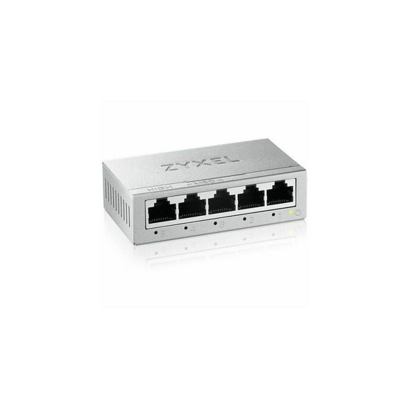 ZYXEL GS-105B v5 Ethernet Switch - 5 Ports - Gigabit Ethernet - 100/1000Base-T - 2 Layer Supported - 2.99 W Power Consumption - Twisted Pair - Desktop, Wall Mountable