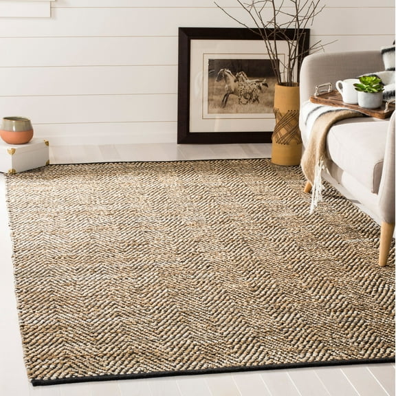 SAFAVIEH Vintage Leather Jessie Chevron Stripes Area Rug, Beige, 5' x 8'