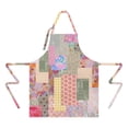 thumbnail image 2 of Pioneer Flower Floral Print Pattern Apron-Garden Aprons for Women with Pockets-Cotton Linen Waterproof Kitchen Cooking Gardening Aprons Adjustable for Kitchen,Cooking,BBQ and Salon 33x27 Inch, 2 of 7