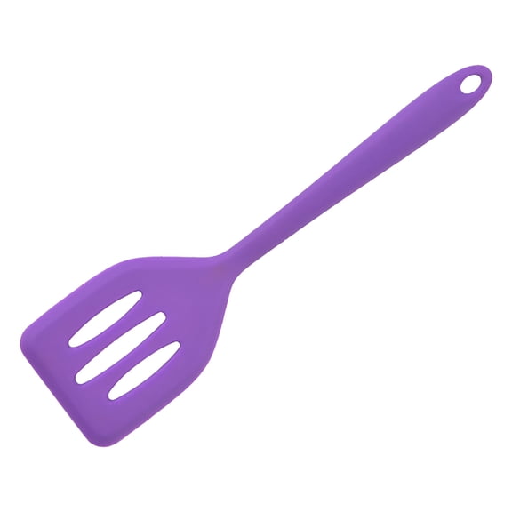 BPPEG Small Silicone Spatula,Mini Rubber Turner,High Heat Resistant Slotted,Egg Fish Spatula Flipper,Small Pancake Turner,Mini Serving Cooking Kitchen Utensils,8.14 In Slotted Spatula,Purple