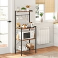 thumbnail image 5 of HOOBRO 4-Tier Bakers Rack with Microwave Stand & 8 Hooks, Rustic Brown and Black, 5 of 10