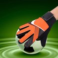 thumbnail image 4 of Guante de portero para niños, guantes antideslizantes de látex para dedos de fútbol (naranja L), 4 of 11