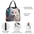thumbnail image 3 of Yiaed White Wolf With Flowers Print Insulated Lunch Bag Reusable Cute Tote Lunch Box, Leakproof Cooler Lunch Bags for Work Office Travel School Picnic, 3 of 5