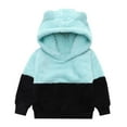 thumbnail image 3 of LIUJUNSHOP Girls Boys Fleece Hooded Jacket Unisex Toddler Sweatshirt Bear Ear Zip Up Sweater Outwear Hoodie Sky Blue 6-7 Years, 3 of 7