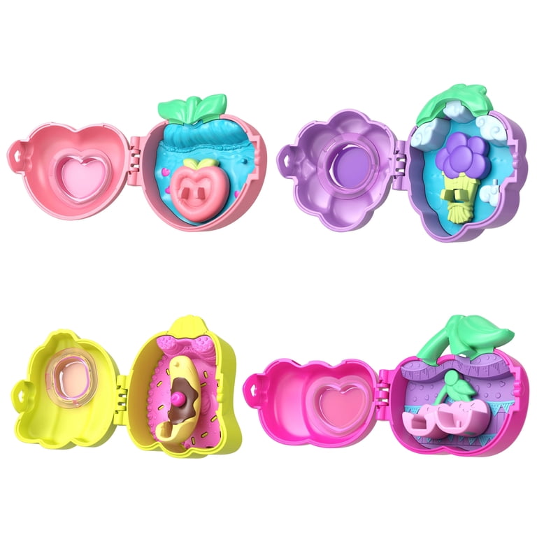 Polly Pocket Doll & Micro Compact, Keychain and Sticker Sheet, Pet