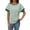 Green, variant on Women's Going Out Striped Knit T Shirt Short Sleeve Round Neck Casual Stretchy Everyday Spring Top