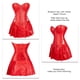 thumbnail image 5 of Mujeres PU Body Vestido Lencería Cierre De Cremallera Sin Espalda Cintura Con Cordones Falda Plisada Ropa De Dormir Rojo 3XL, 5 of 6