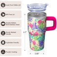 thumbnail image 3 of 20OZ Flamingo Lover Cup with Handle BPA Free Tumbler Mug Great Gifts for Women Suitable for Birthday Christmas Holidays Office Work Travel, 3 of 6