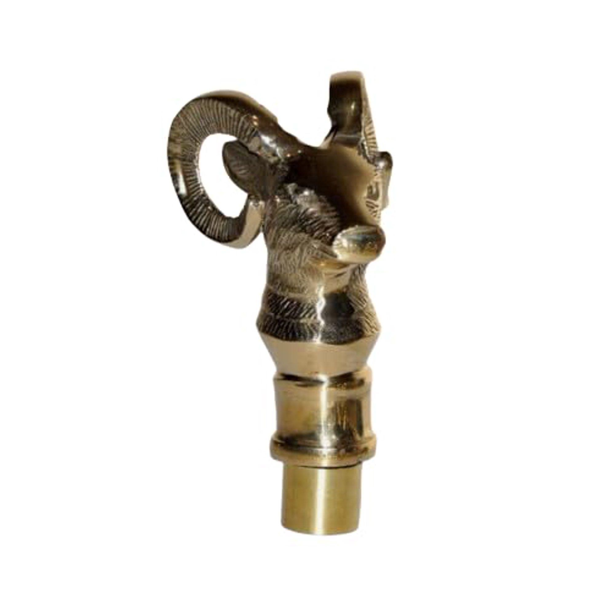 Brass goat handle style head golden finish c walking cane handle