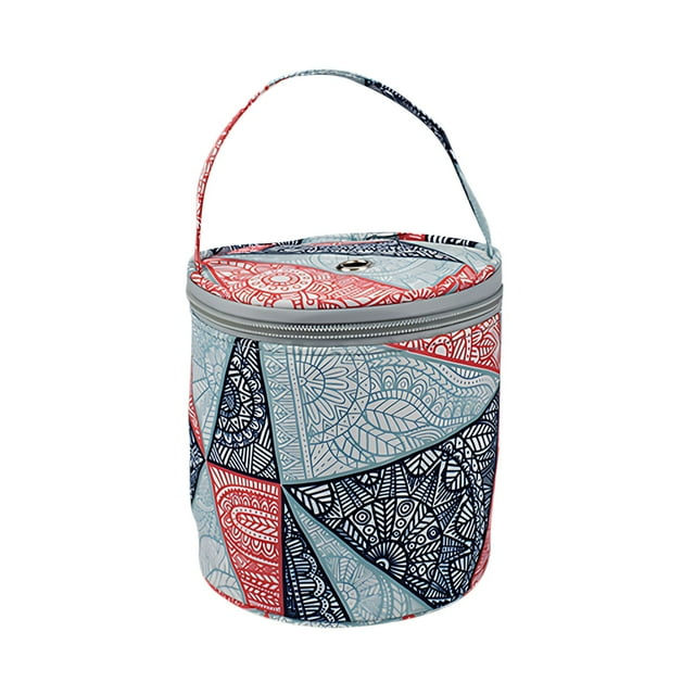 Yarn Storage Bag, Staron 2026 Portable Knitting Organizer with Crochet Hook Holders, Durable Polyester Travel Case for Needles Machine Washable Compact Design