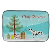 Dalmatian Merry Christmas Tree Dish Drying Mat