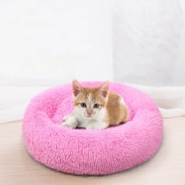 JLFNYA Calming Dog Bed,Plush Anti-Anxiety Donut Dog Bed for Small Medium Large Dogs,Warming Cozy Soft Cute Round Washable,Marshmallow Cuddler Nest Pet Bed,30*30cm