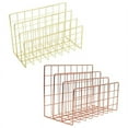 thumbnail image 3 of Magazine Rack Book Record Holder  3 Slot Desktop File Sorter Organizer Rack  Metal Desktop Iron Storage, 3 of 5