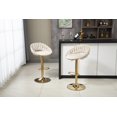 thumbnail image 1 of Luccalily Counter Height Bar Stools Set of 2,Velvet Bar stools with Back and Footrest,Modern Design and Golden feet for Kitchen,Bistro Pub, Dining Chair, 1 of 15