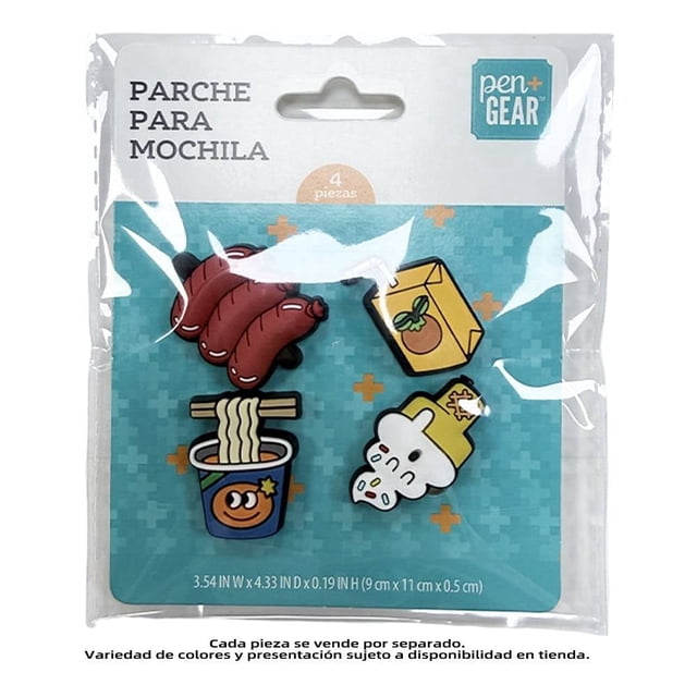 Parche Pen + Gear Para Mochila Comida 4 Piezas