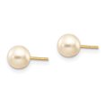 thumbnail image 2 of 14K Yellow Gold Madi K 5mm Button FW Cultured Pearl Earrings, 2 of 2