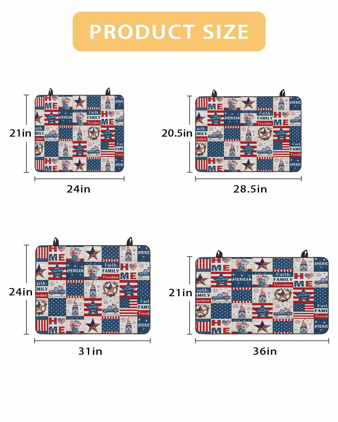 Large Induction Cooktop Protector Mat Independence Day Stove Top Covers for Electric Stove, Gnomes Star Truck Flag Farmhouse Decorative Stove Burner Cover Mats, Glass Top Stove Cover