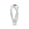 thumbnail image 3 of ANGARA Natural Criss Cross Pear Shaped Ruby Ring with Diamond Accents in 14K White Gold for Women (Size-6x4mm) | July Birthstone, Birthday, Anniversary, Jewelry Gift for Women | Natural Ruby Ring, 3 of 8