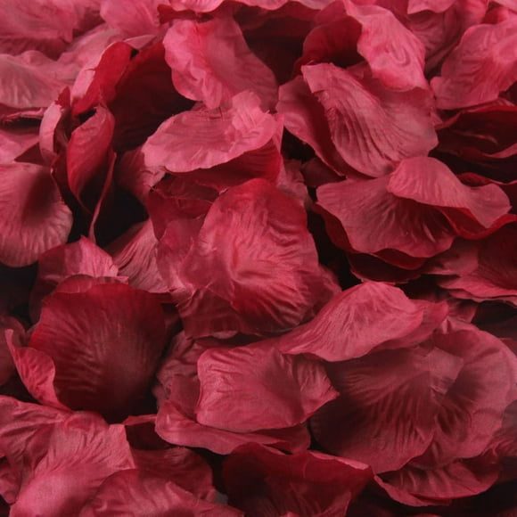 Ganfancp 1000Pcs Burgundy Silk Rose Artificial Petals Wedding Party Flower Favors Decor for Indoor/Outdoor