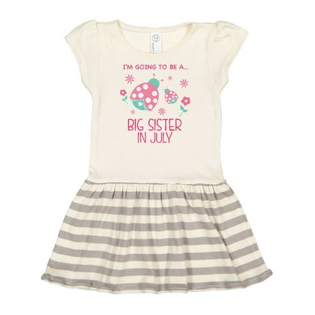 

Inktastic I m Gonna Be a Sister in July with Ladybugs Gift Toddler Girl Dress