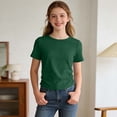 thumbnail image 2 of lnmuld Girls' Short Sleeve Tee Solid Black Crew Neck Fitted Casual Top Size:11-12 Years, 2 of 6