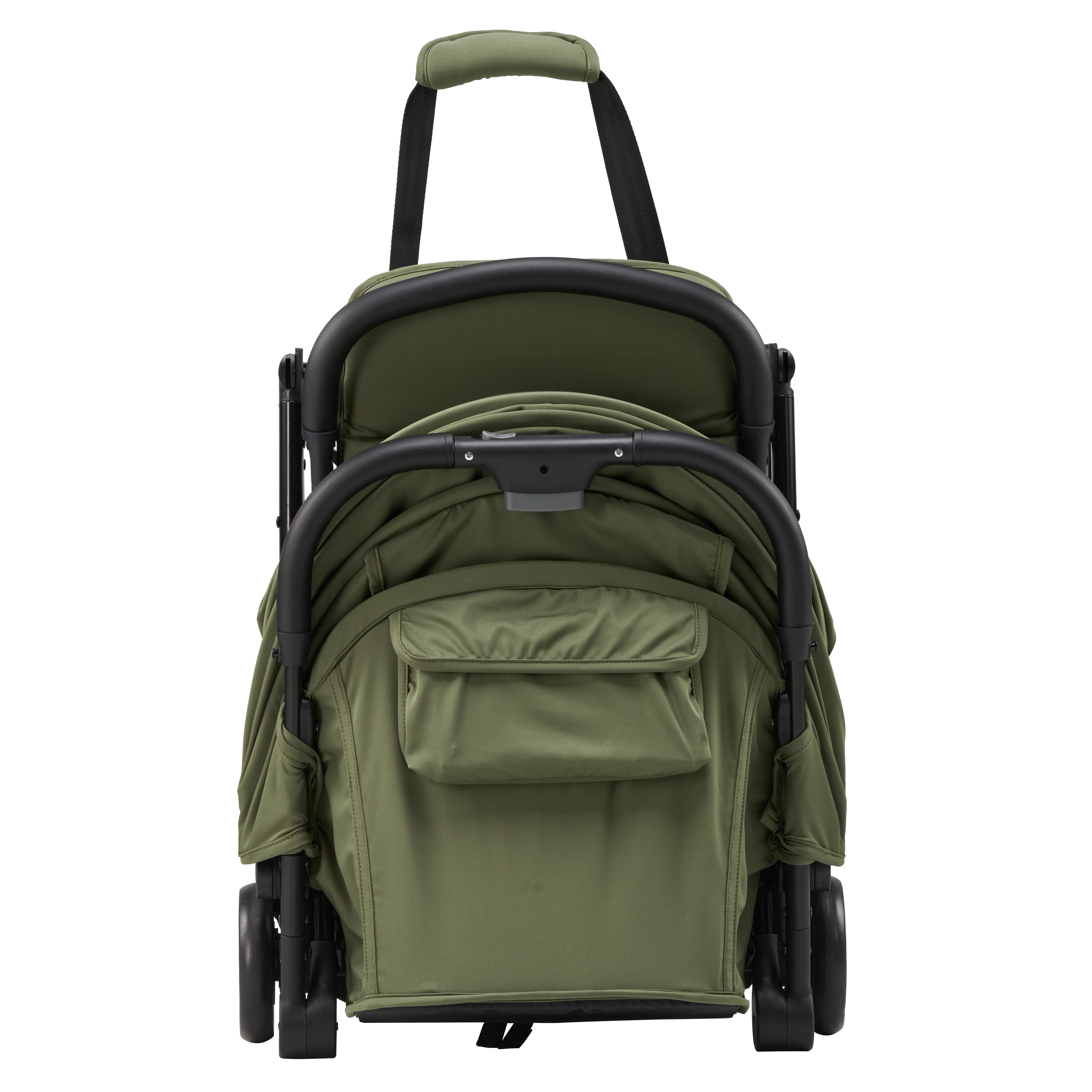 Parent's Choice Quick Fold Baby Stroller with Full-reclining Backrest, Compact and Lightweight Design for travel convenience, Olive Green