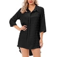 thumbnail image 2 of Spencer Women Swimsuit Cover Up Shirt Bikini Beach Coverup Beachwear Bathing Suit Chiffon Beach Dress "S, Black", 2 of 9
