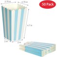 thumbnail image 2 of NOGIS 50 Pcs Blue and White Striped Popcorn Boxes 2 x 4.7 x 2.8 inch Mini Popcorn Boxes for Movie Decorations Cardboard Popcorn Container for Party Disposable Snack Popcorn Boxes (Blue), 2 of 7