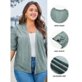 thumbnail image 3 of DOKOTOO Plus Size Cardigan for Women Summer Half Sleeve Open Front Lightweight Draped Cardigans Green XXL US18-20, 3 of 11