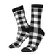 thumbnail image 1 of Balery White And Black Plaid Calcetas Largas con Estampado para Hombre y Mujer – Suaves y Transpirables, Talla Única (US 5-11), 1 of 6